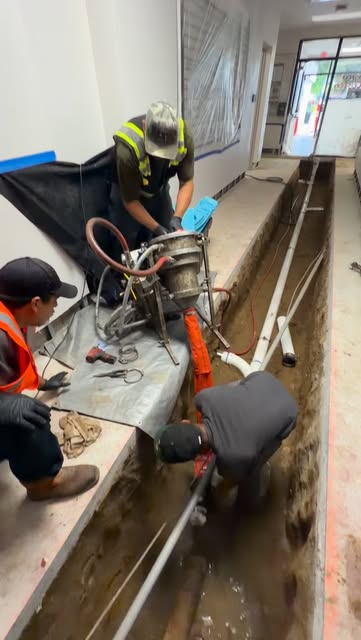 Our crew at work — SoCal Rooter project