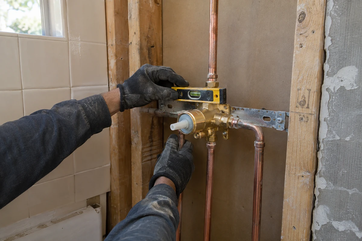 Remodel plumbing with a shower valve and copper supply lines
